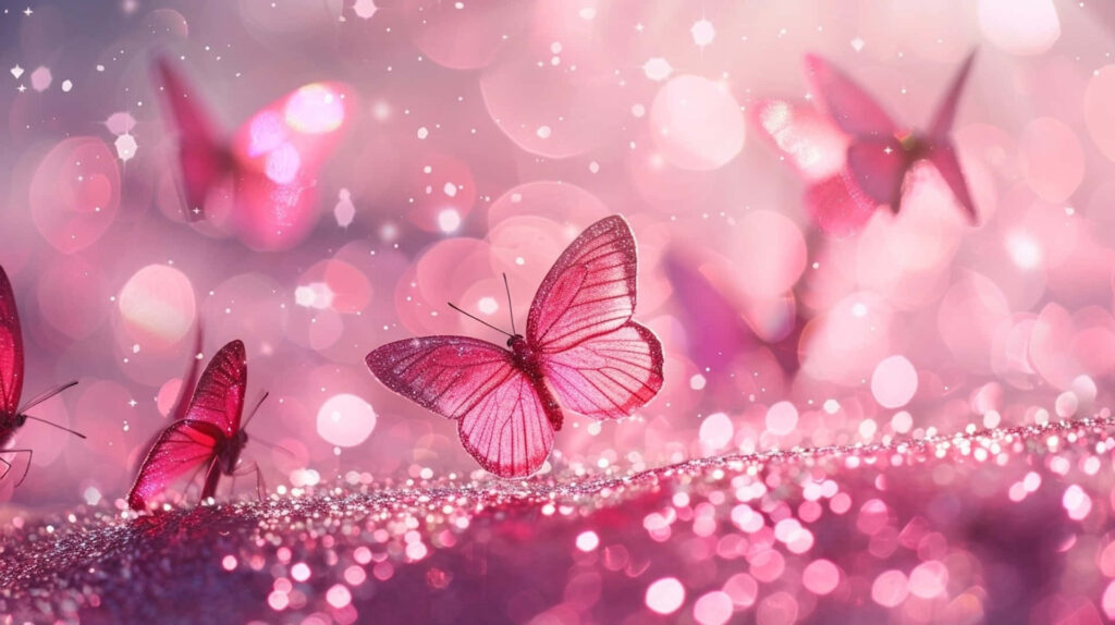 Enchanting Pink Butterflies Wallpaper: Dreamy Fantasy Background