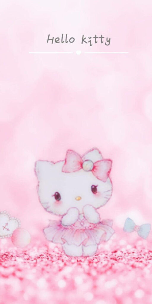 Dreamy Pink Hello Kitty Wallpaper: Whimsical Background Design
