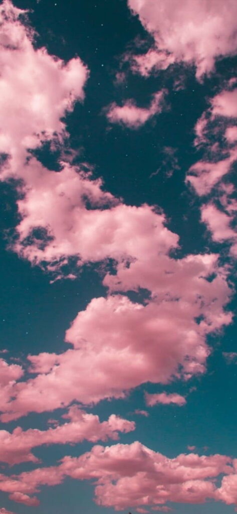 Stunning HD Wallpaper: Dreamy Pink Clouds & Starry Background