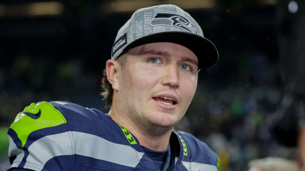 Drew Lock Seattle Seahawks wallpaper sharp focus vibrant blue green NFL team background