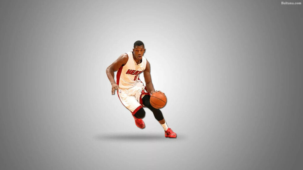 Zero Hero: Capturing the Miami Heat NBA Player in HD Basketball Action Wallpaper