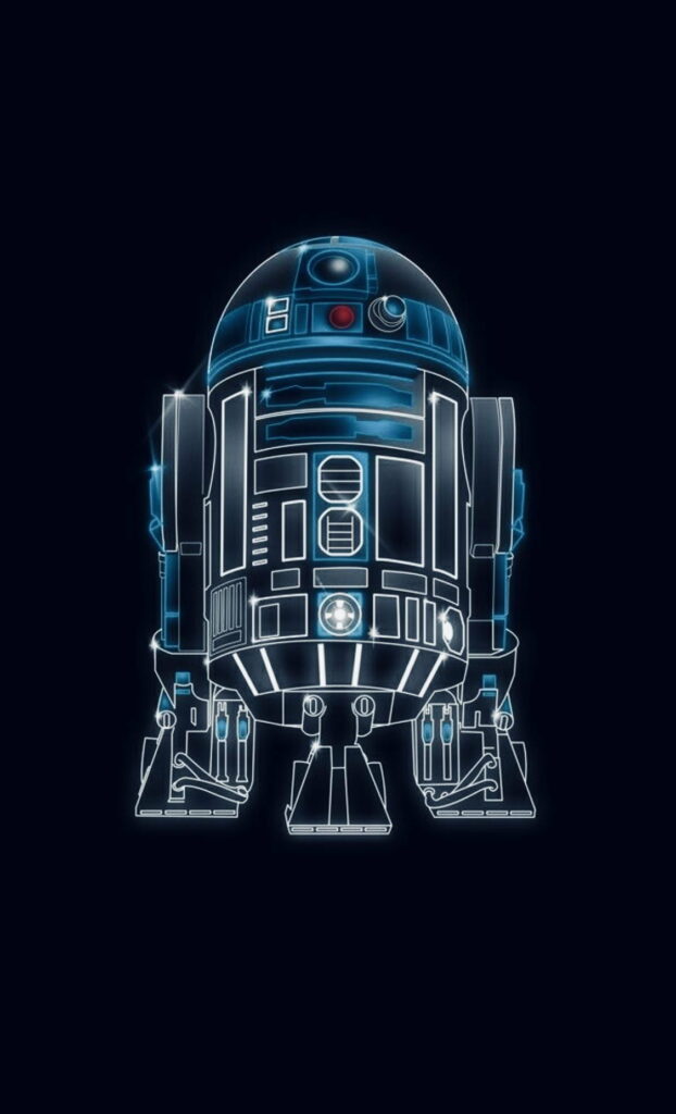 Celestial Companion: Splendid Star Wars Droid, R2-D2, in High-Definition Phone Wallpaper