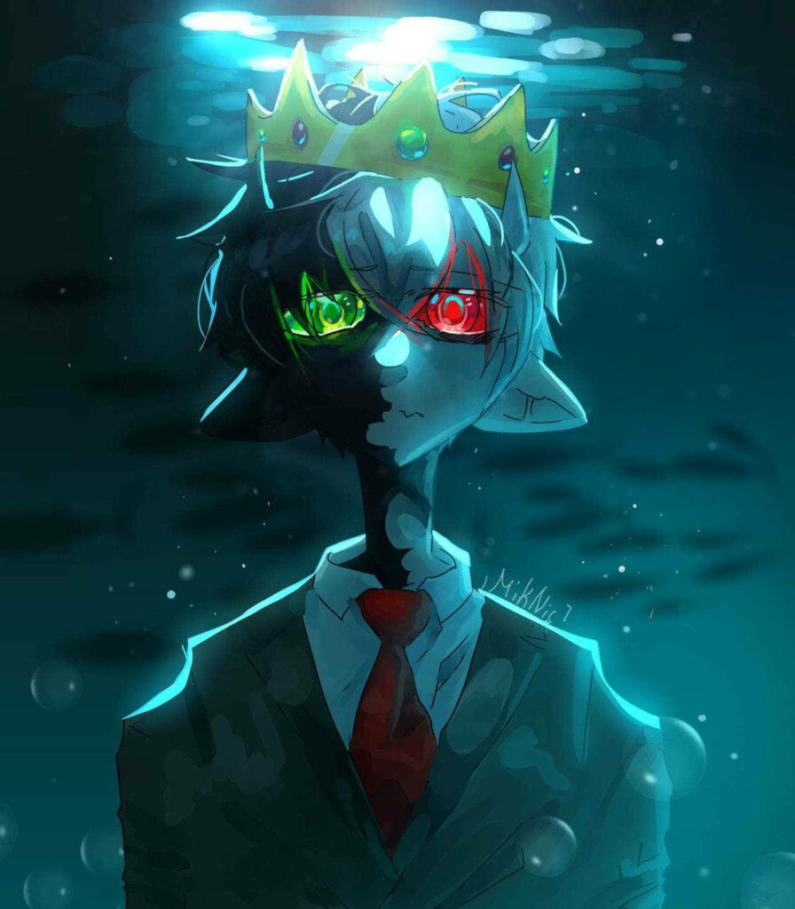 Ranboo's Haunting Descent: A Menacing Gaze from the Depths Wallpaper