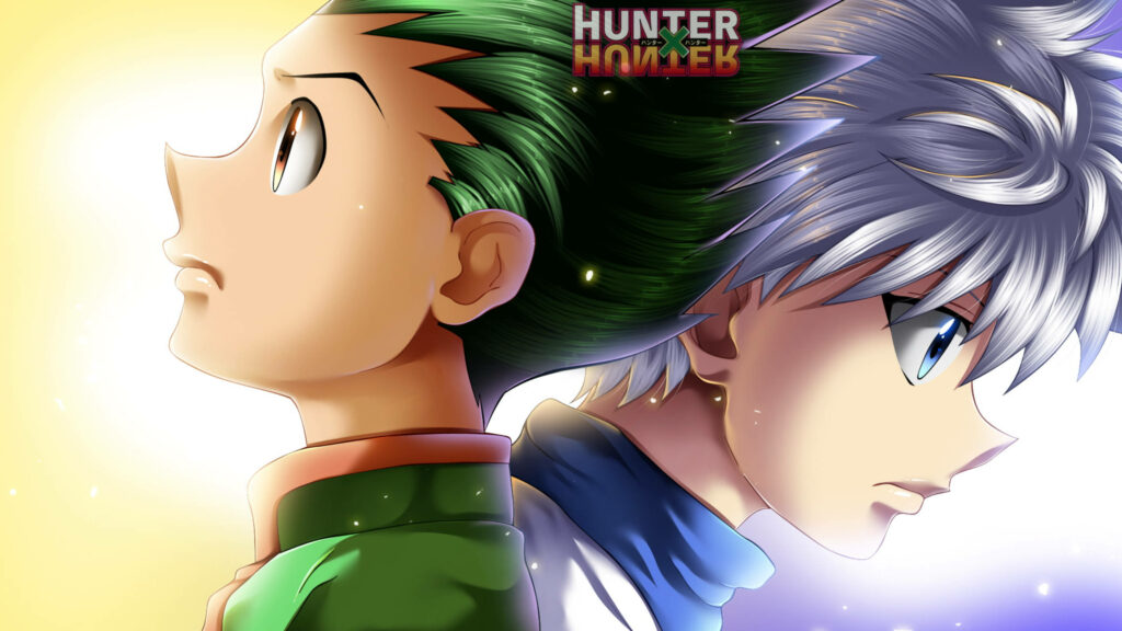 Dynamic Duo: Gon and Killua Strike a Pose in Vibrant 4k Wallpaper