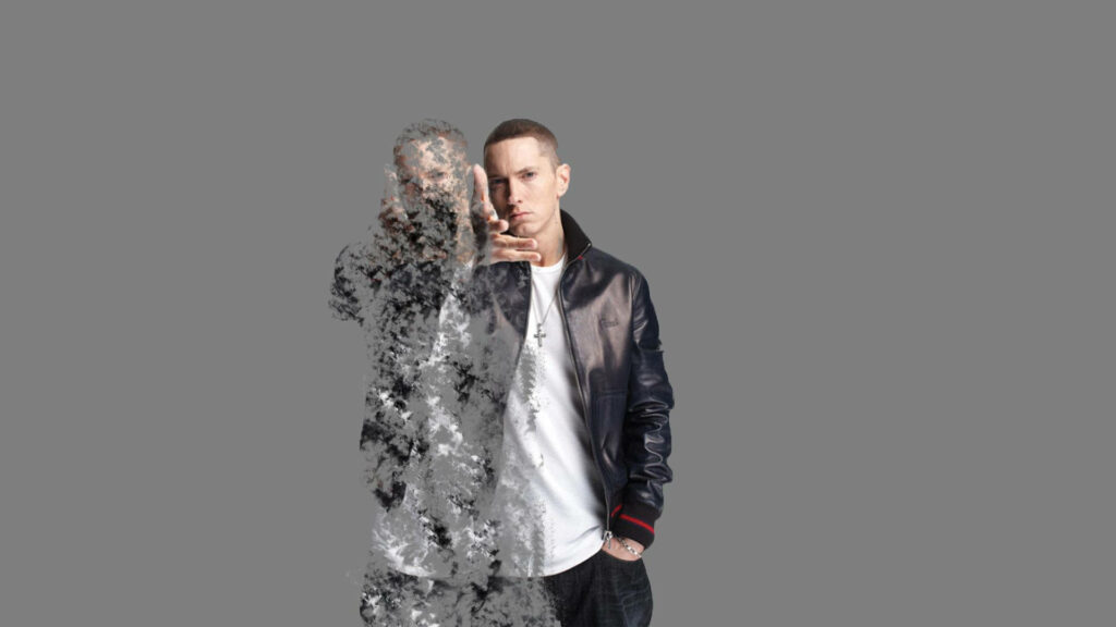 Twin Eminem: A Grey-Splattered Wall of Fame Wallpaper
