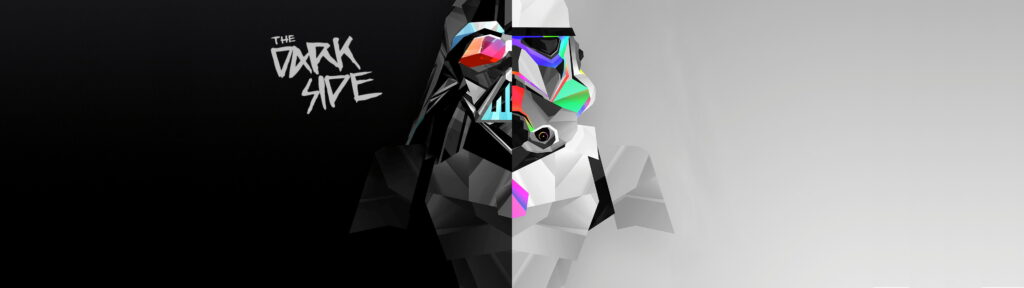 Duality in Darkness: An Abstract Digital Art Display of Dual Monitors & Multiple Displays in a 4K Wallpaper Background