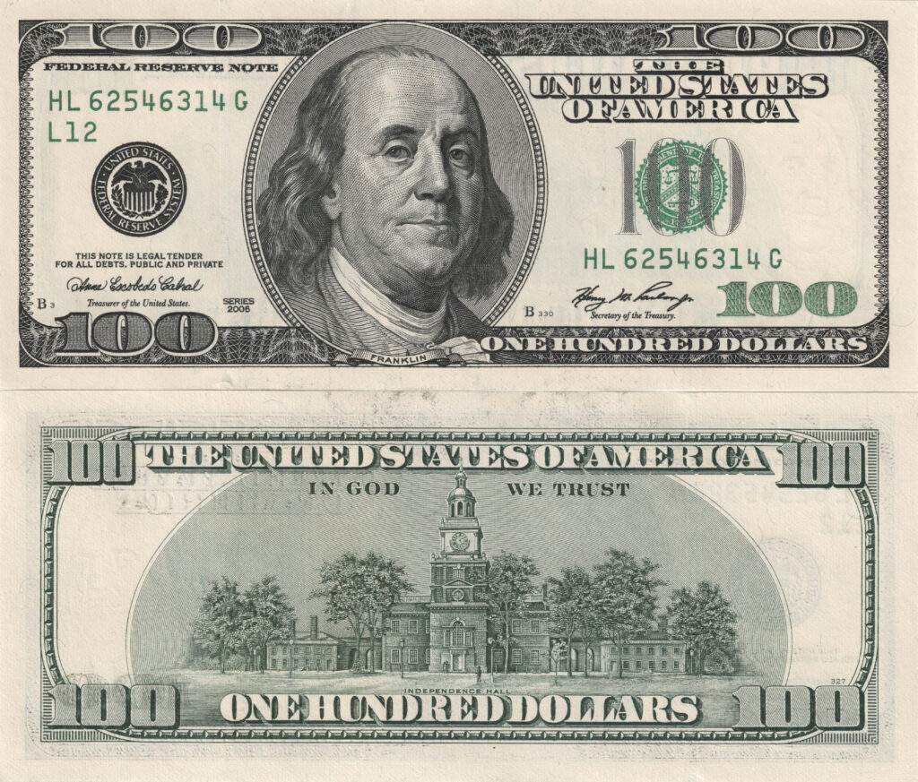 Dual-Sided Majesty: The Alluring Blend of Back and Front of a 100-Dollar Bill, Wallpaper