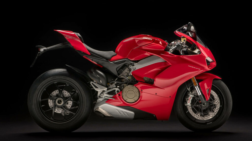Ducati Panigale V4 R Wallpaper: Sleek Design & Bold Red on Black