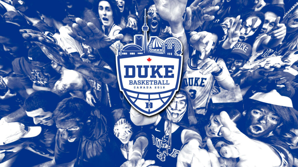 Duke Blue Devils Basketball Canada Tour 2018 vibrant crowd blue white city landmarks wallpaper