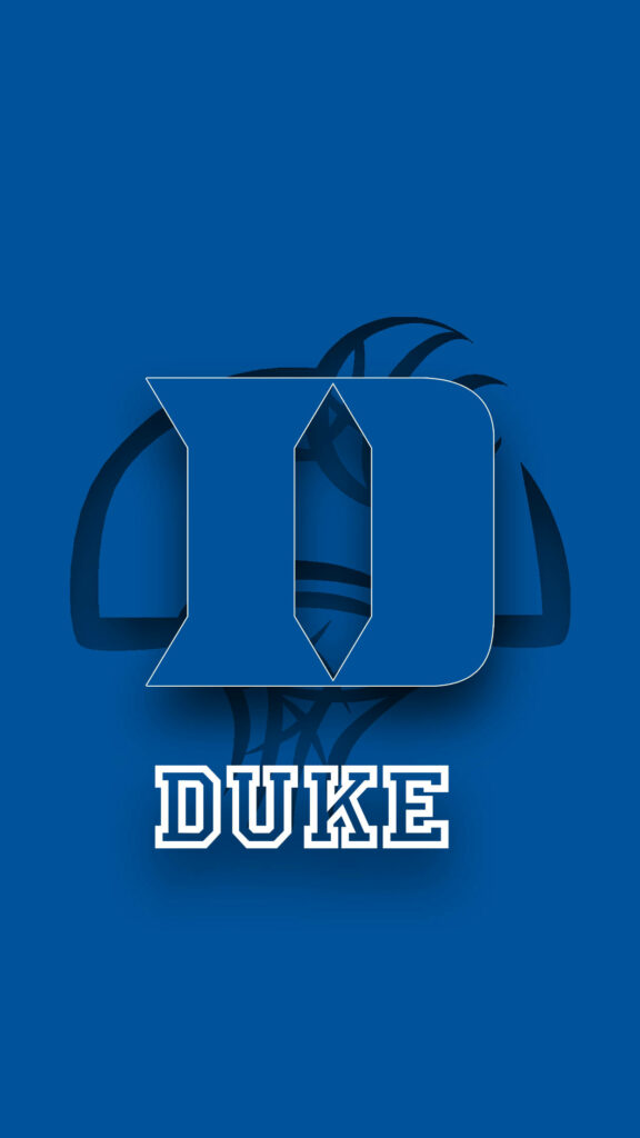 Duke Blue Devils embossed logo wallpaper with blue tones and subtle basketball background design
