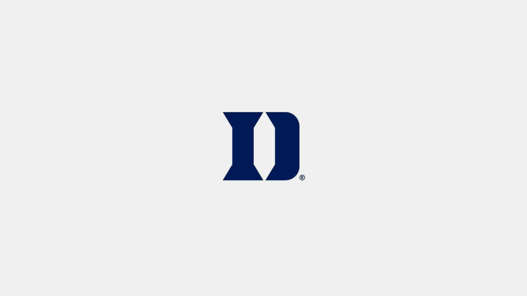 Duke Blue Devils logo centered on light gray background bold deep blue collegiate wallpaper