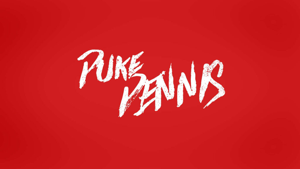 Duke Dennis white brushstroke text on vibrant red background energetic YouTuber wallpaper