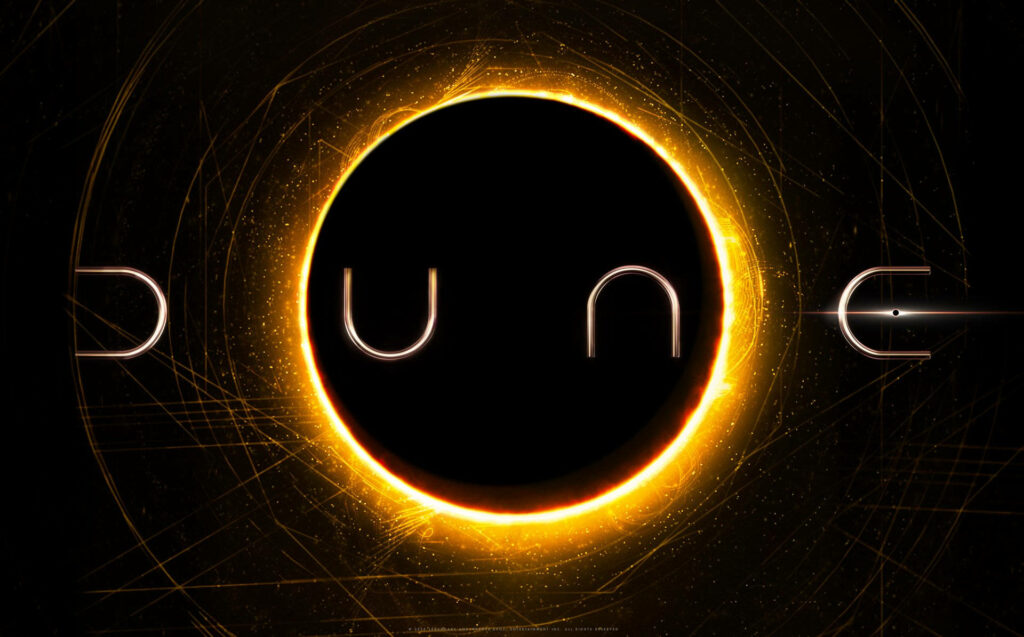 Cosmic Dune Wallpaper: Striking Eclipse & Golden Light Design