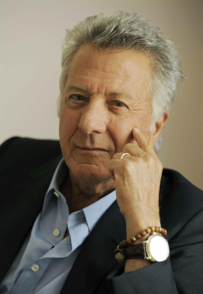 Dustin Hoffman portrait wallpaper elegant lighting soft neutral tones classic distinguished look