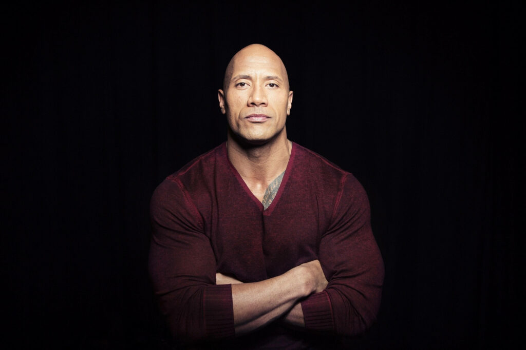 Powerful Dwayne Johnson Celebrity Portrait Wallpaper for Your Background