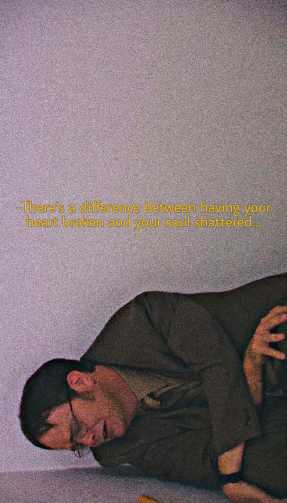 Dwight Schrute distressed on floor with yellow quote text earthy tones grainy wallpaper background