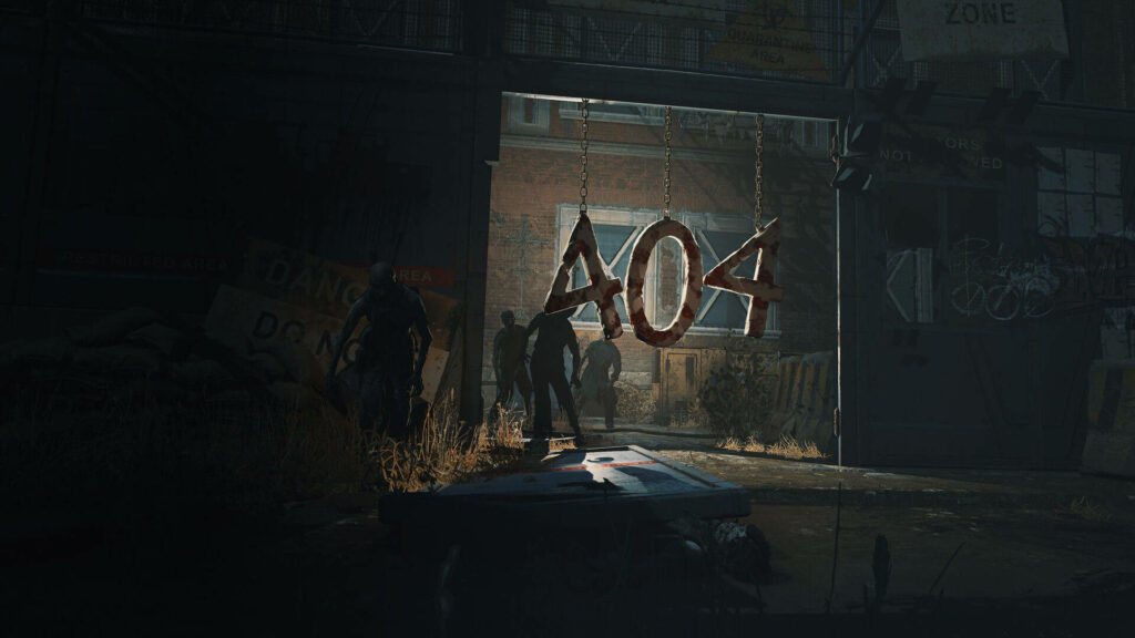 Dying Light 2 Unit 404 wallpaper dark industrial zone with survivors infected overgrown grass