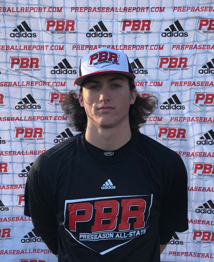 Dylan Crews baseball player wearing black PBR shirt and white cap Prep Baseball Report wallpaper