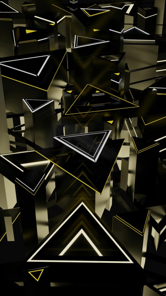 Stunning 3D Black and Yellow Triangle Wallpaper - Dynamic Background