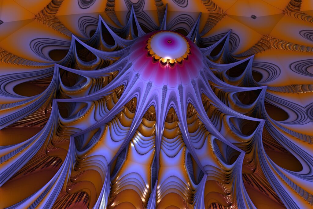 Dynamic Abstract Space Wallpaper: Vivid Purple, Pink & Orange Background
