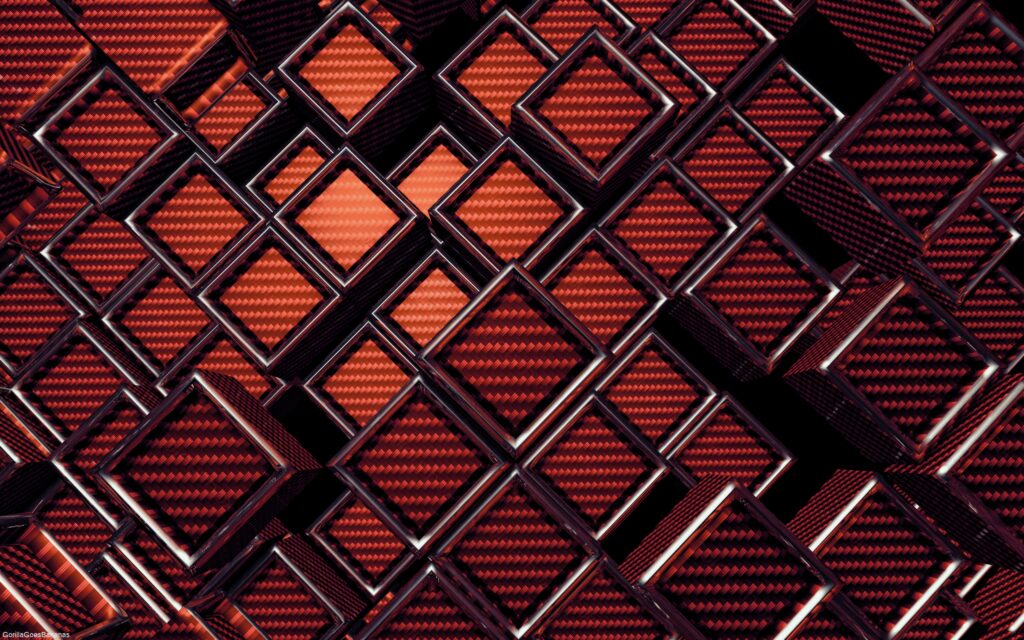 Dynamic 3D Cube Wallpaper in Rich Brown - High-Res Background