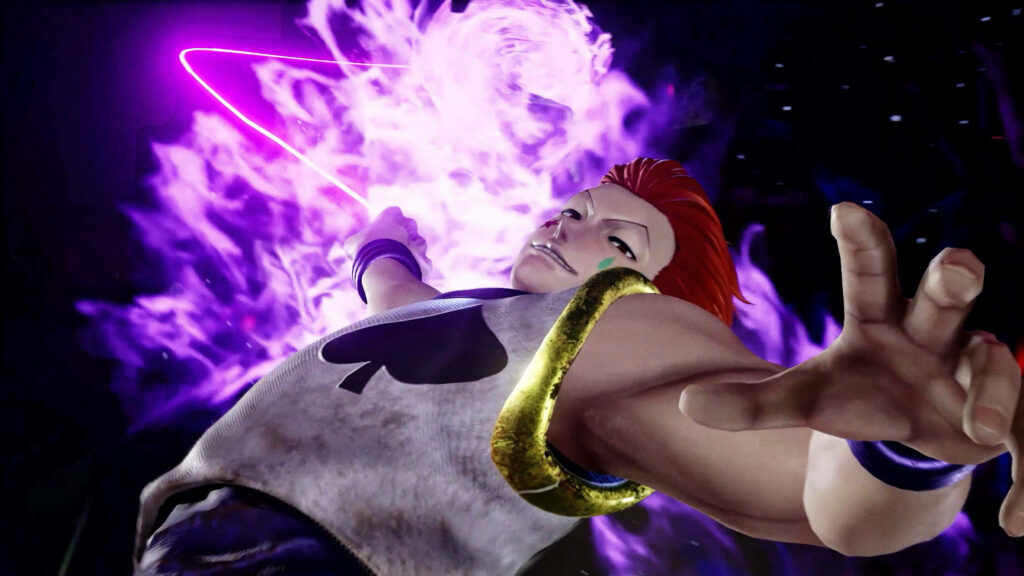 Intense 3D Character Attack Wallpaper with Purple Energy Aura