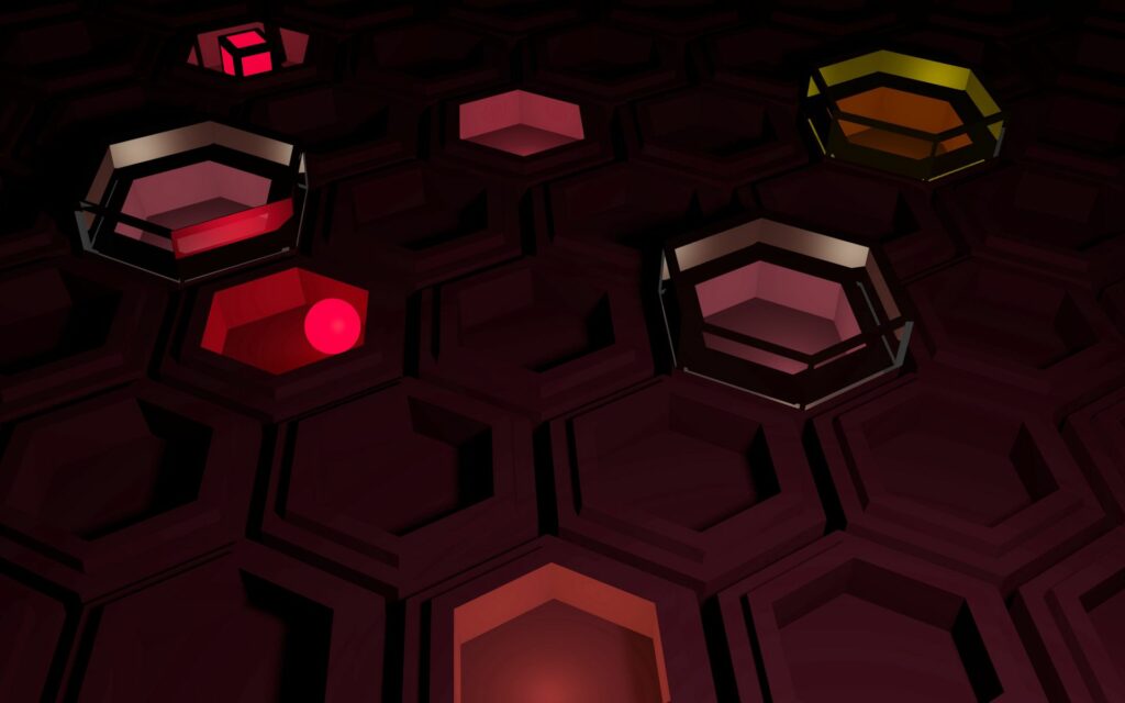 Vibrant 3D Hexagon Wallpaper with Light & Shadow Play