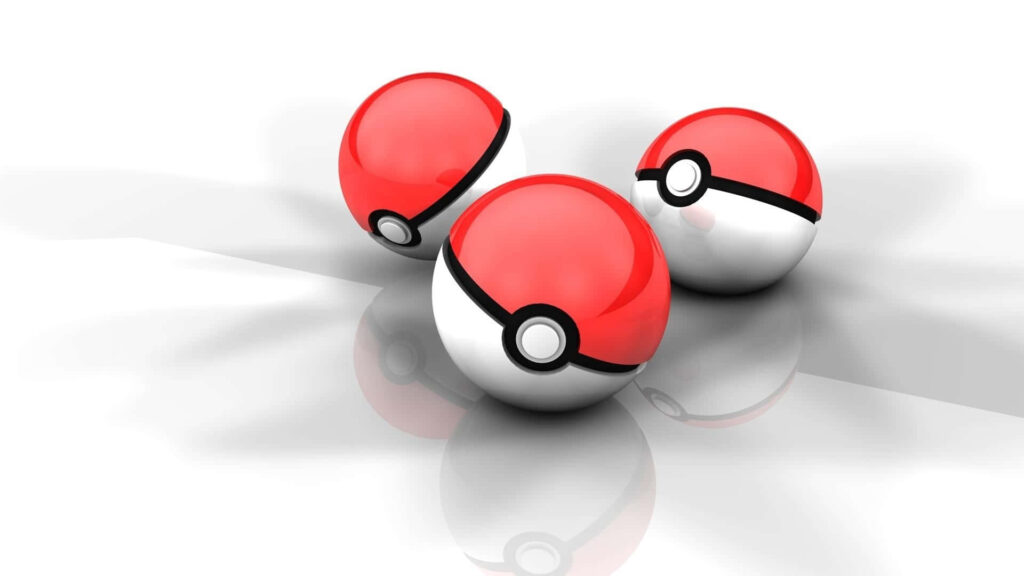 Dynamic 3D Pokémon Go Wallpaper: Vibrant Poké Balls Adventure