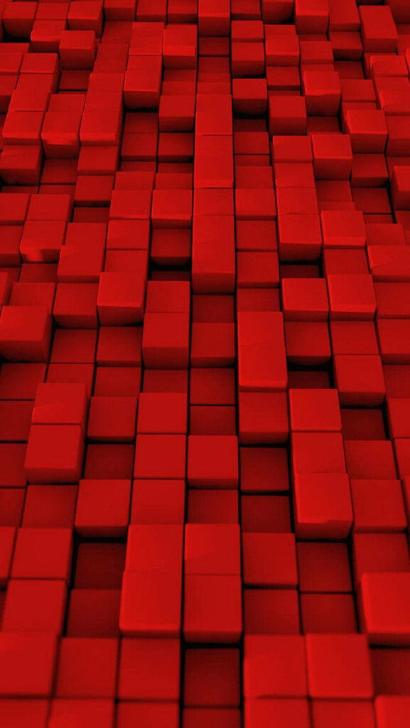 3D Red Squares Wallpaper: Dynamic Abstract Grid Background