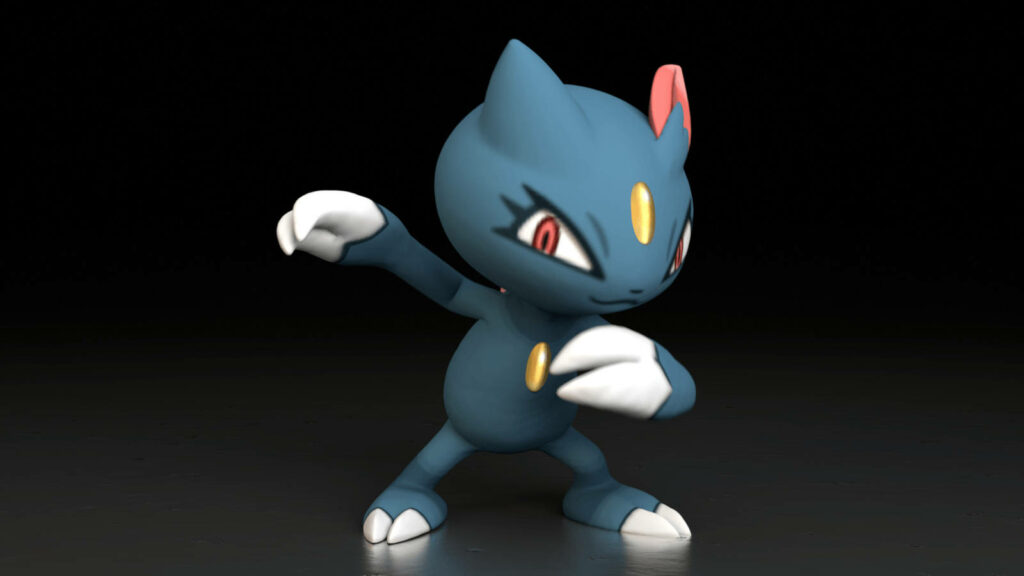 Dramatic 3D Sneasel Pokémon Render: Sharp Claws & Sleek Design Wallpaper