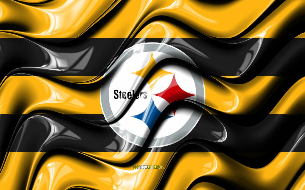 Steelers Nation Unleashed: Vibrant 3D Waves of Black and Yellow Triumph in NFL Glory - 4K Wallpaper Highlighting Pittsburgh Steelers' Iconic Logo