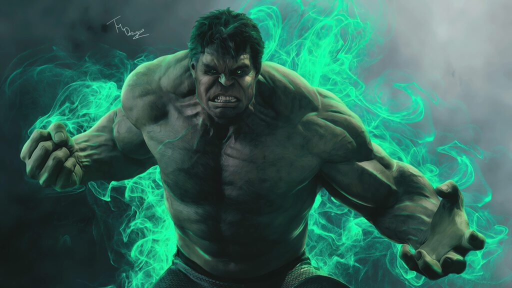 Intense Neon Green Hulk 4K Wallpaper - Power & Rage Background