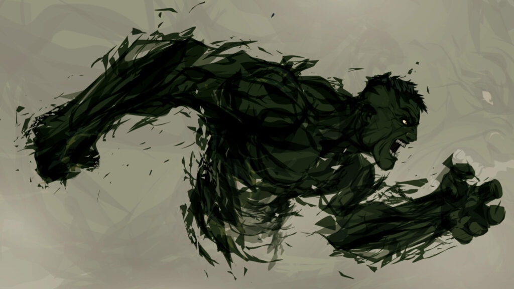 Dynamic 4K Hulk Wallpaper: Artistic Scratched Style Power Background