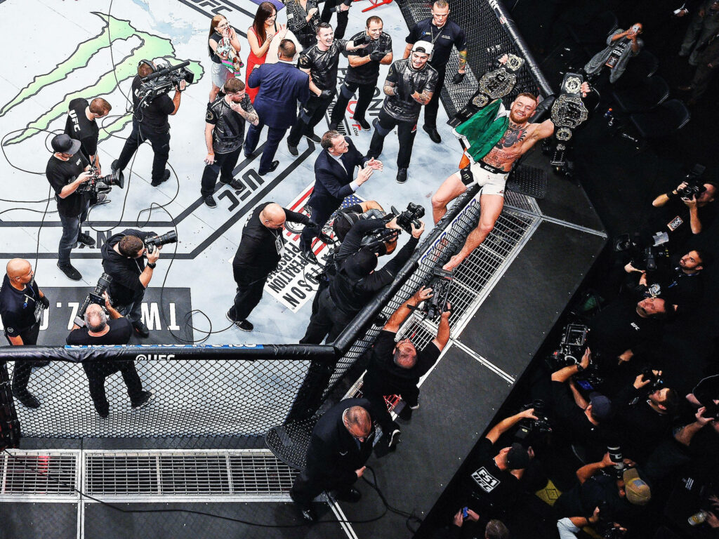 4K UFC Fight Ring Wallpaper: Conor McGregor Celebrates Victory