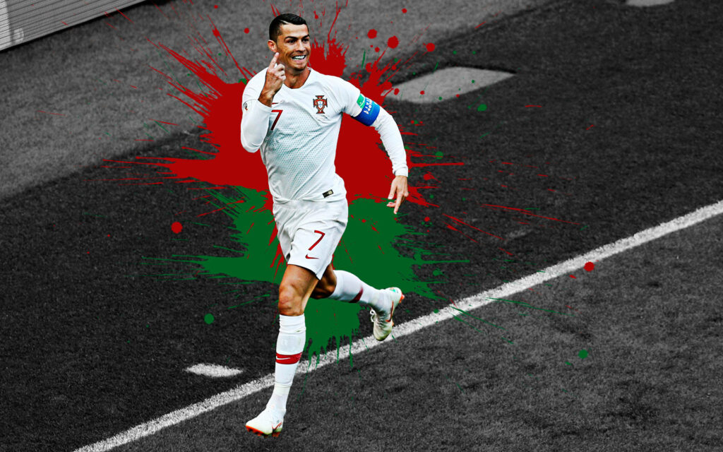 Cristiano Ronaldo 4K HD Wallpaper: Iconic Celebration in Vivid Colors