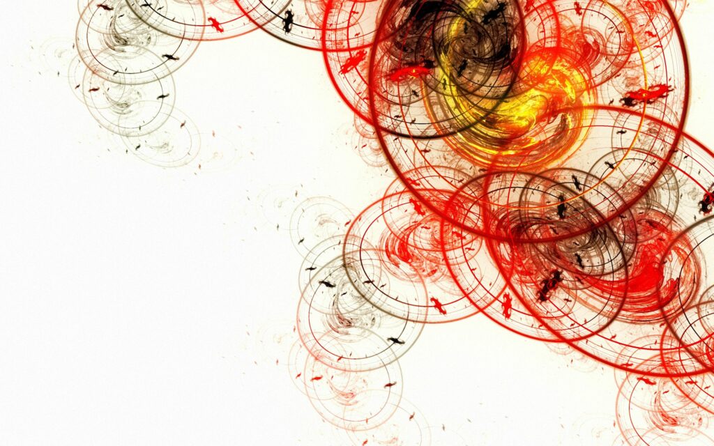 Modern Abstract Red, Black & Yellow Oval Wallpaper - 2560x1600