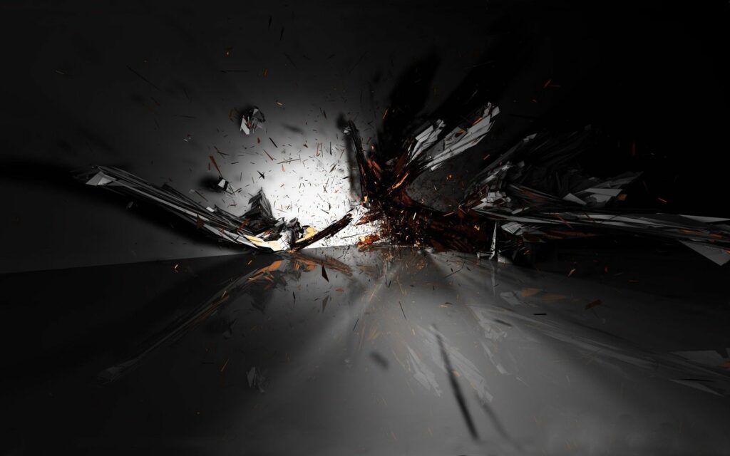 Dynamic Abstract Black Background Wallpaper with Explosive Fragments