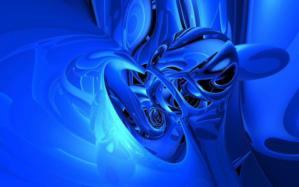 Vibrant Blue Liquid Patterns Wallpaper - Abstract Fluid Design