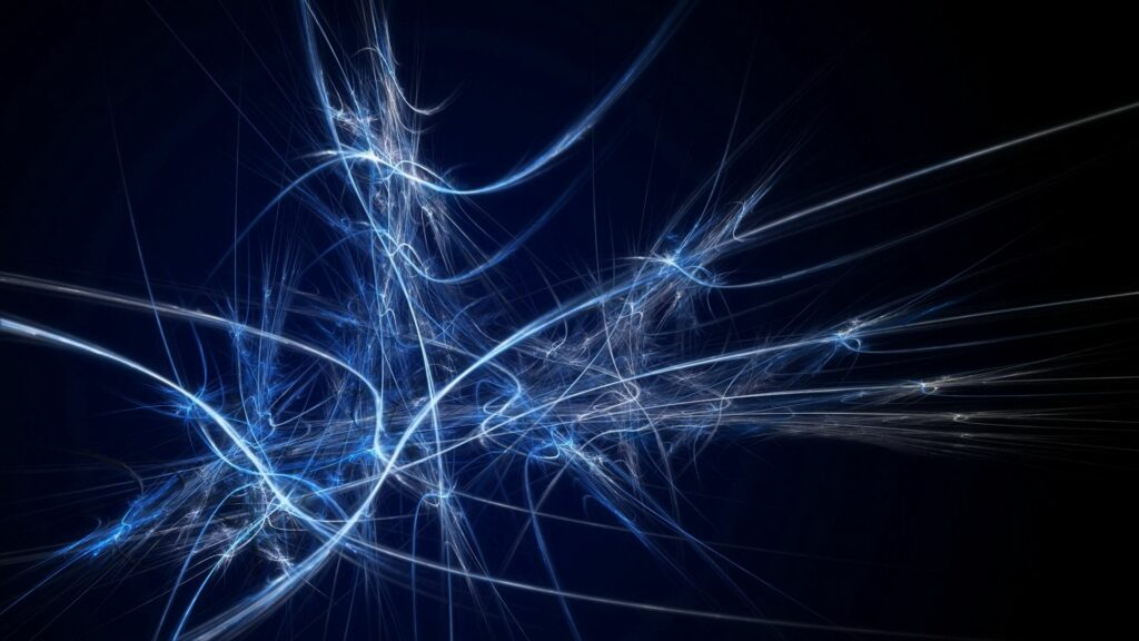 Dynamic Blue & White Abstract Wallpaper – Ethereal Light Streaks