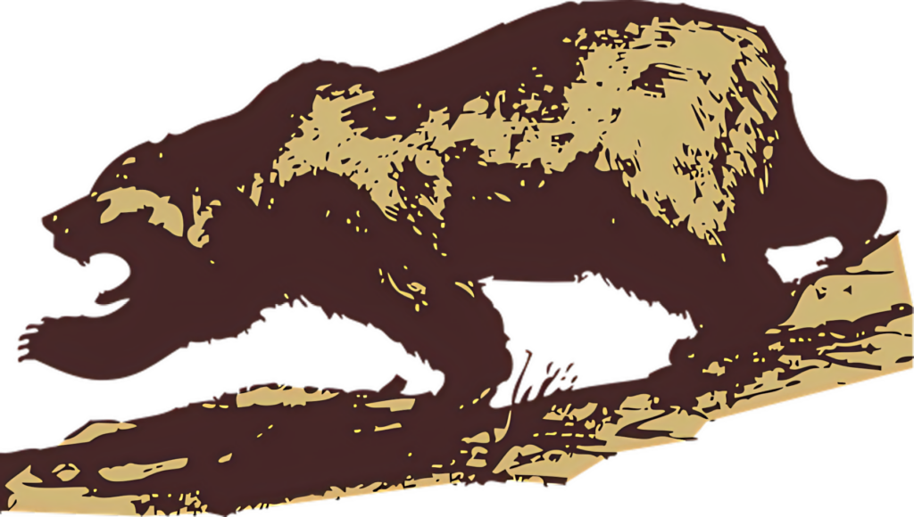 Dynamic Brown Bear Illustration for Nature-Themed Designs Wallpaper