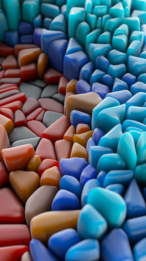 Vibrant Cellular Blue: An Abstract 3D Pattern in HD, Perfect for Redefining Your Phone Wallpaper