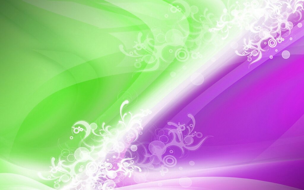 Vibrant Abstract Wallpaper: Green & Purple Floral Design Background