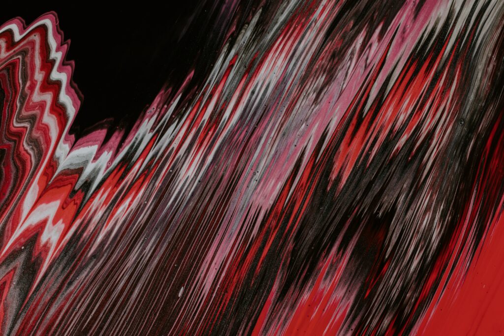Vibrant Abstract Fluid Wallpaper: Red, Pink & Black Design 4500x3000