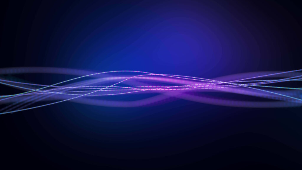 Futuristic Abstract Light Waves Wallpaper in Gradient Blue