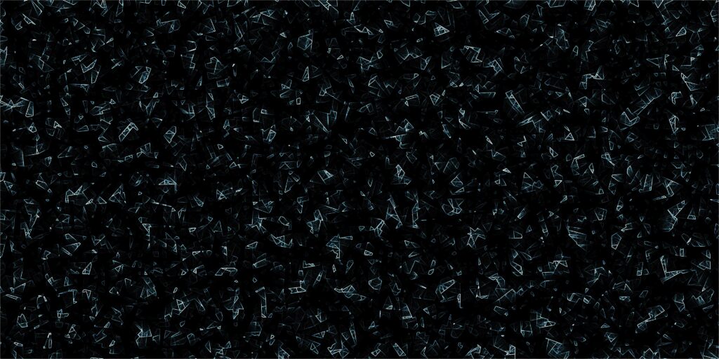 Dynamic Abstract Wallpaper: Cubism-Inspired Splinter Shapes on Black