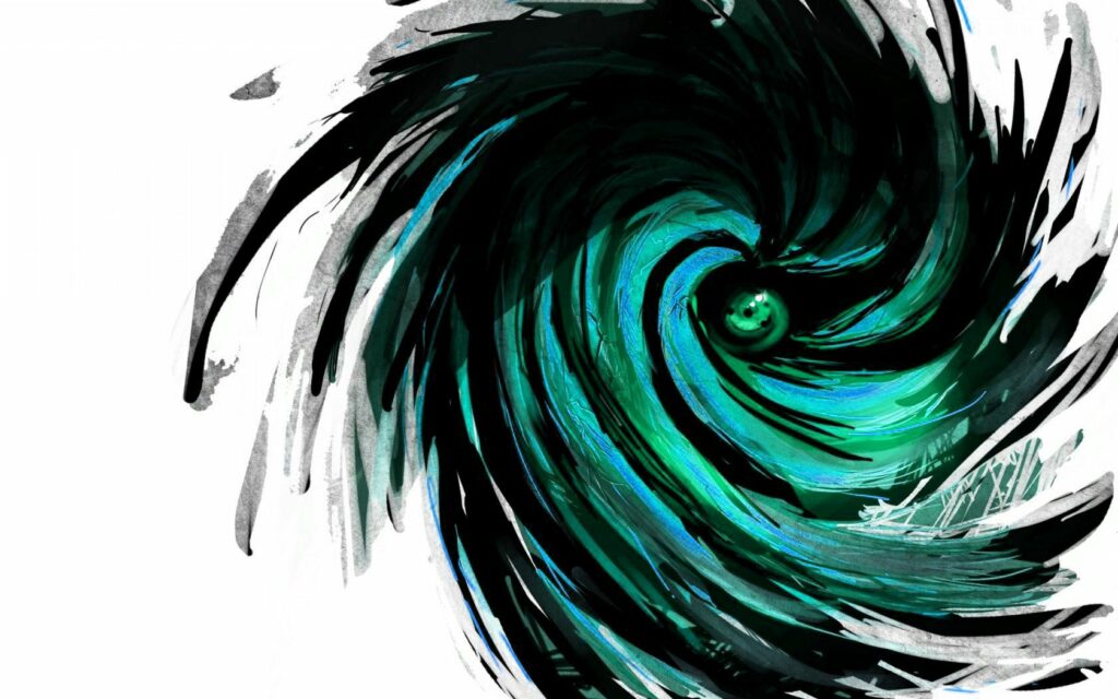 Dynamic Green and Black Abstract Vortex Wallpaper 1680x1050