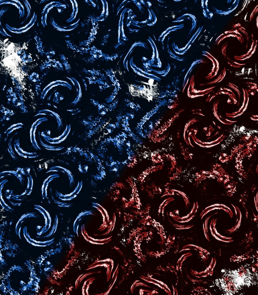 Dynamic Abstract Wallpaper: Spirals & Swirling Patterns in Blue & Red