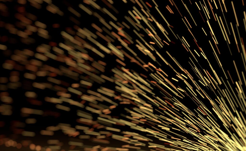 Dynamic Abstract Wallpaper: Vibrant Lines & Sparks on Dark Background