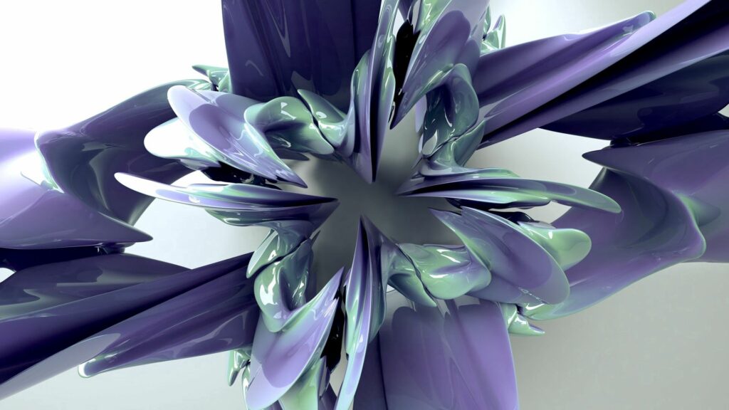 Vibrant Abstract 1920x1080 Wallpaper: Glossy Purple & Green Design