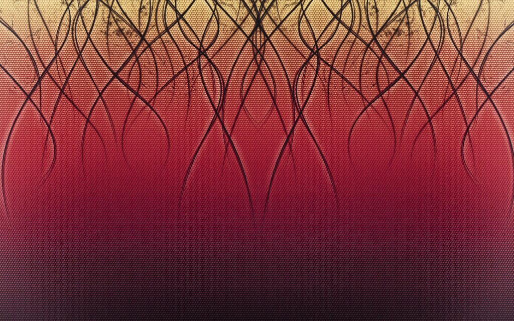 Abstract Black Line Wallpaper: Yellow to Red Gradient Background